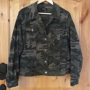 d.Jeans Camo Utility Jacket Punk Streetwear Grunge Y2K Military Green 1X Indie